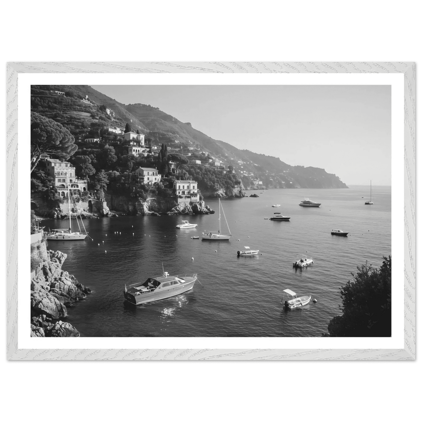 Italian Riviera Black and White Wall Art - The Trendy Art