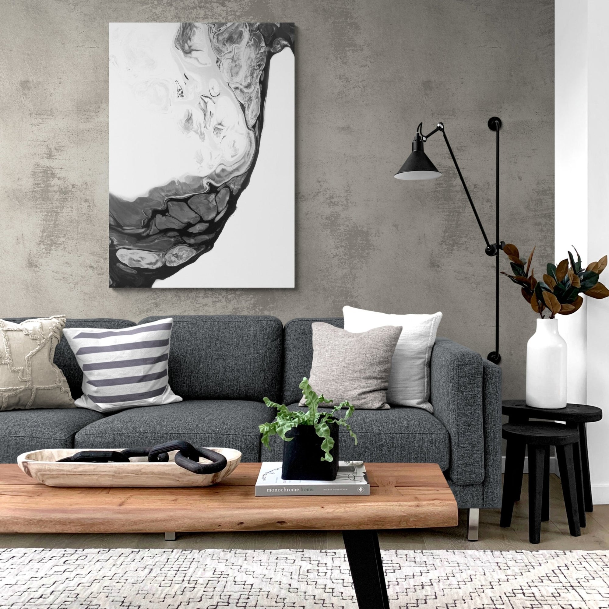 Black and White Marble Wall Art - The Trendy Art