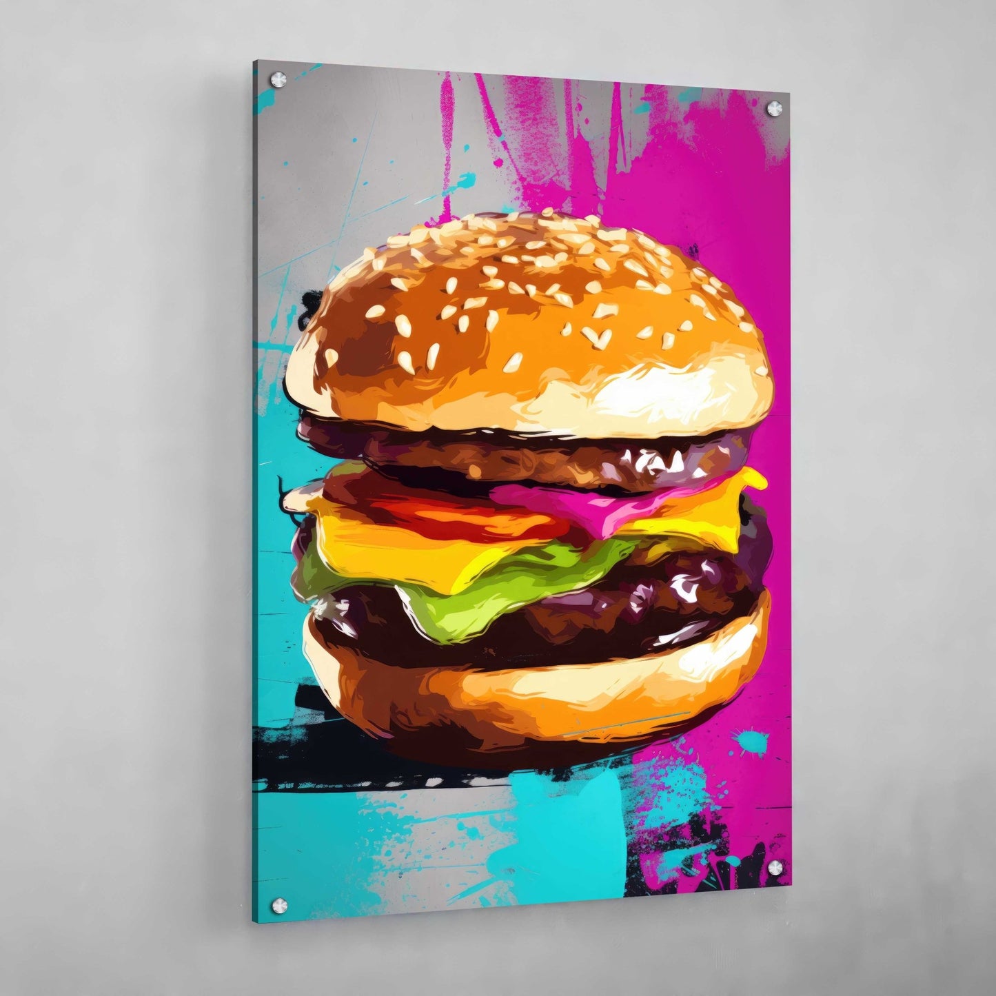 Burger Pop Art Canvas - The Trendy Art