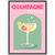 Champagne Cocktail Retro Wall Art - The Trendy Art