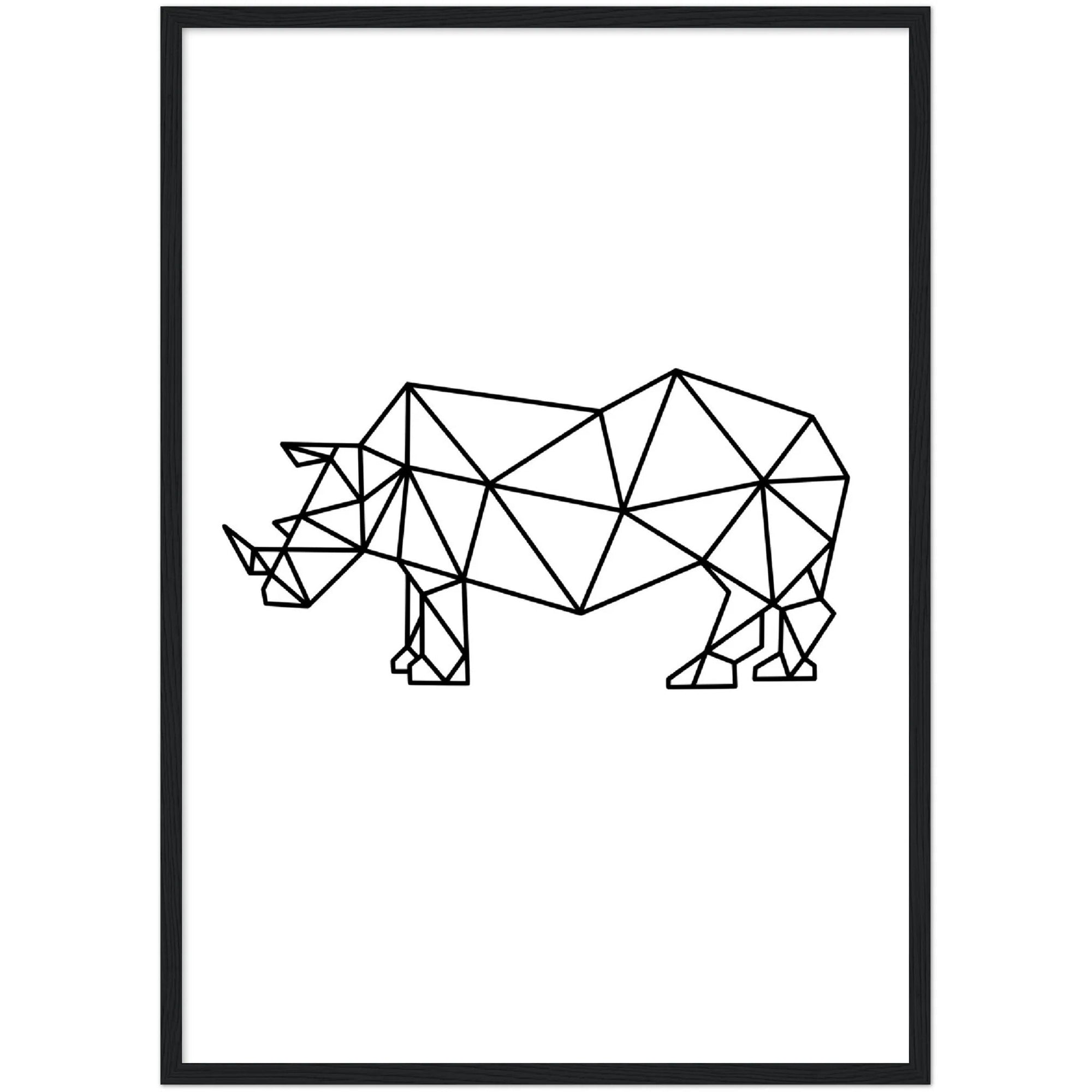 Geometric Rhinoceros Wall Art - The Trendy Art