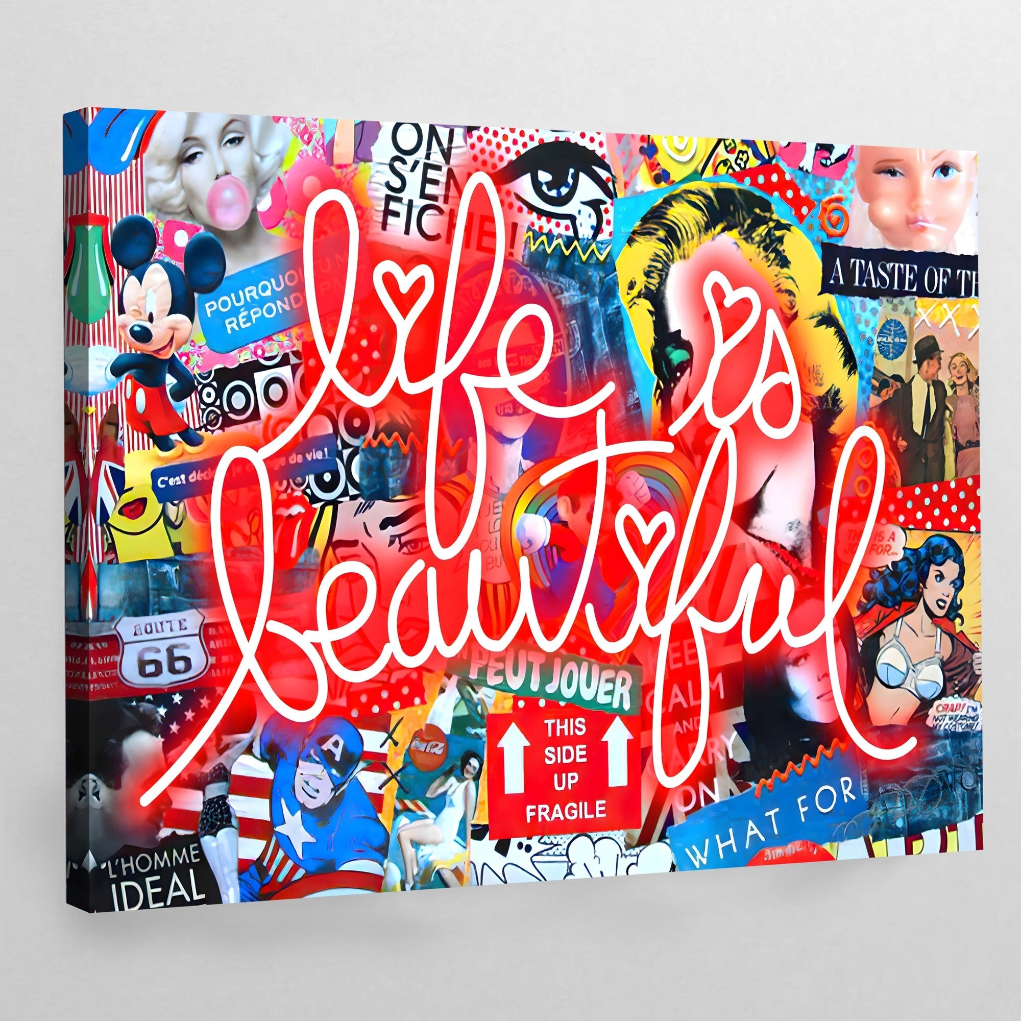 Life Is Beautiful Pop Art Canvas - The Trendy Art