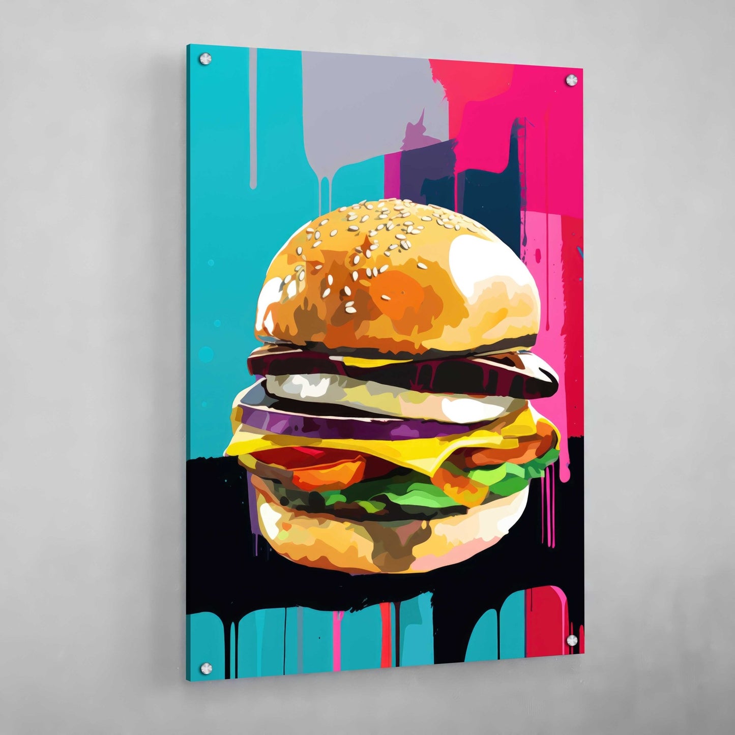 Pop Art Burger Canvas - The Trendy Art
