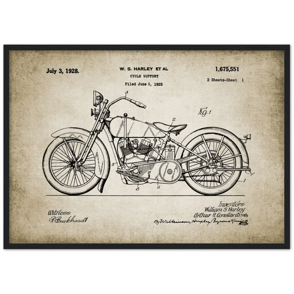 Vintage Motorcycle Wall Art - The Trendy Art