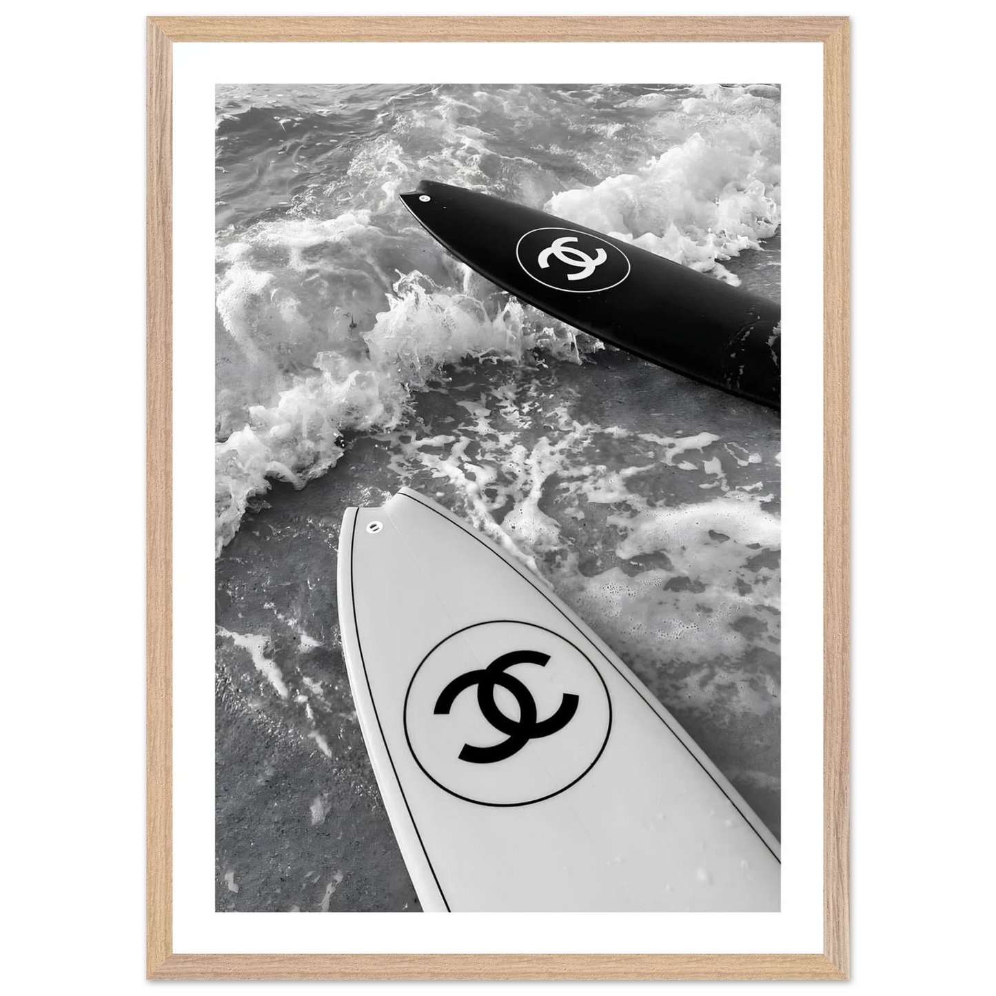Luxury Waves Black and White Wall Art