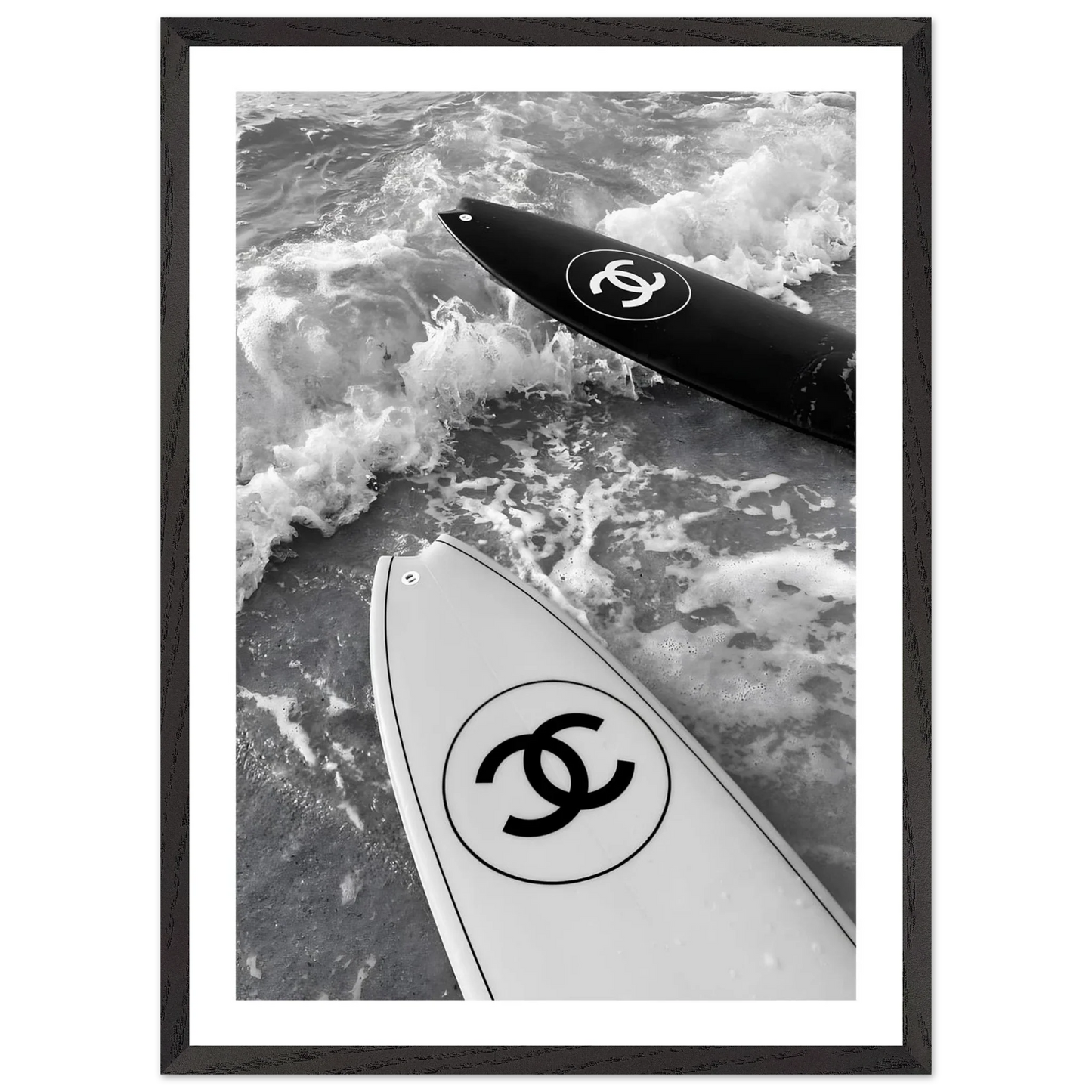 Luxury Waves Black and White Wall Art