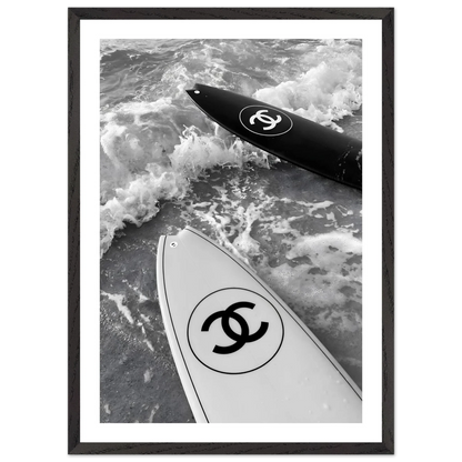 Luxury Waves Black and White Wall Art