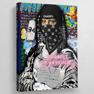 Mona Lisa Gangster Graffiti Wall Art