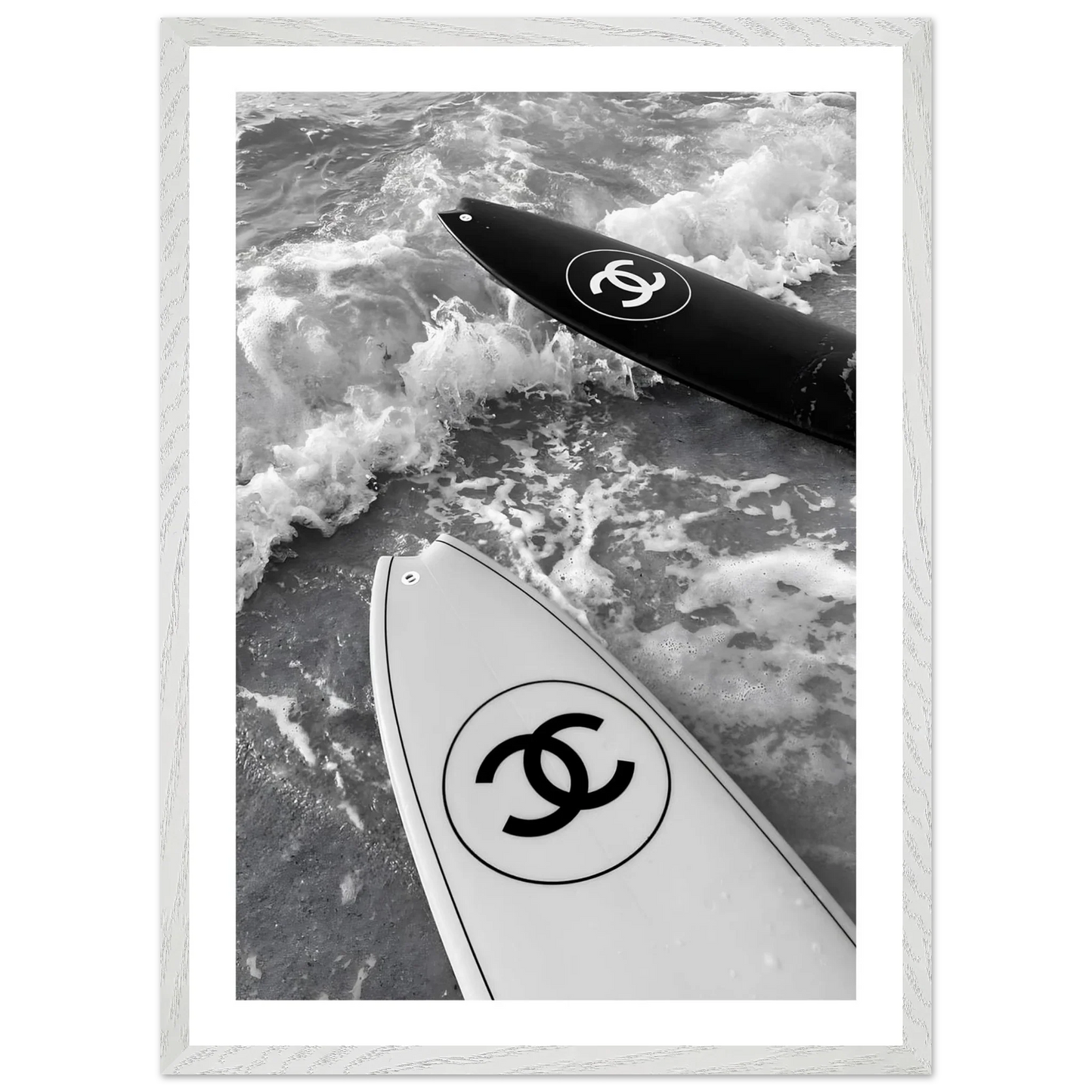 Luxury Waves Black and White Wall Art