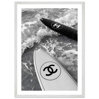 Luxury Waves Black and White Wall Art