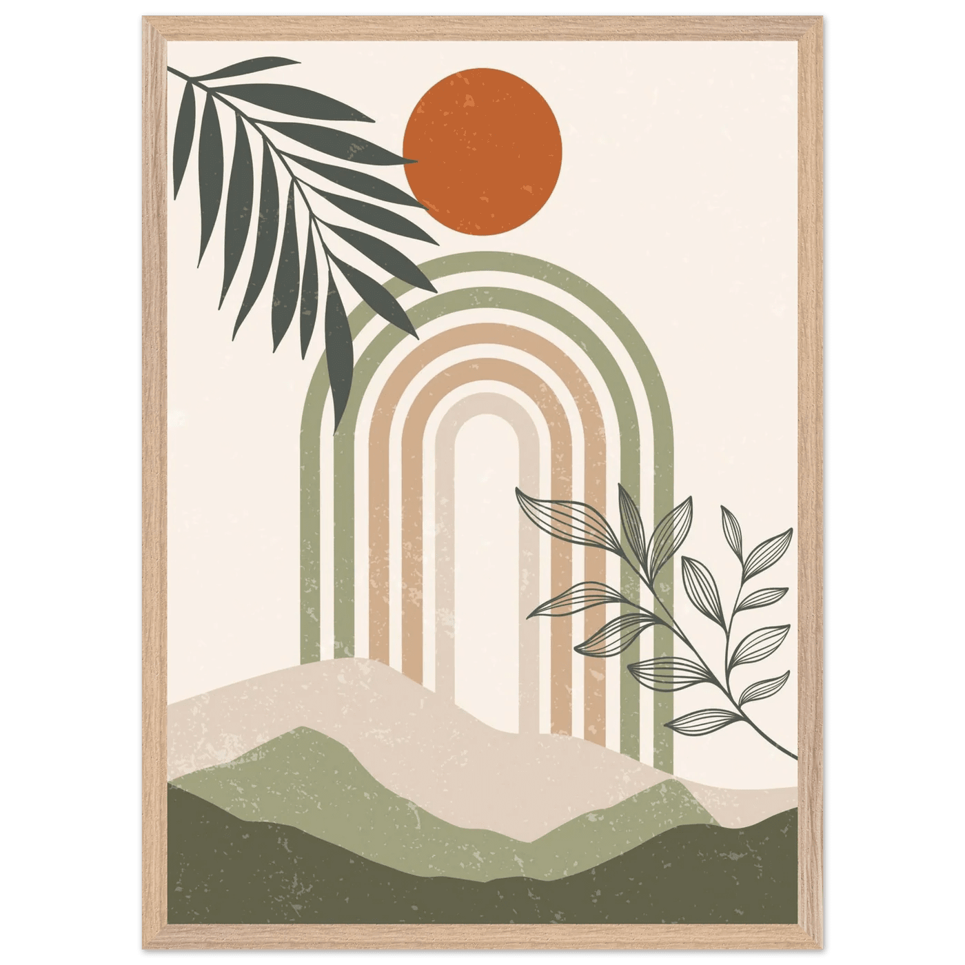 Abstract Desert Mountain Boho Minimalist Wall Art - The Trendy Art