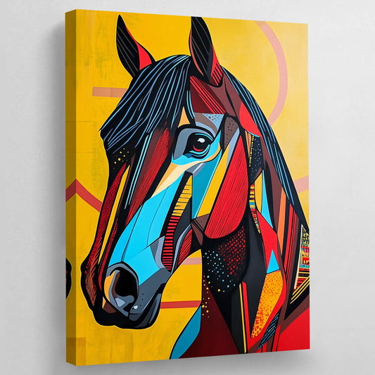 Abstract Horse Canvas Wall Art - The Trendy Art