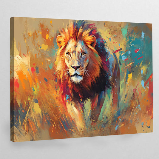 Abstract Savanna Lion Wall Art - The Trendy Art