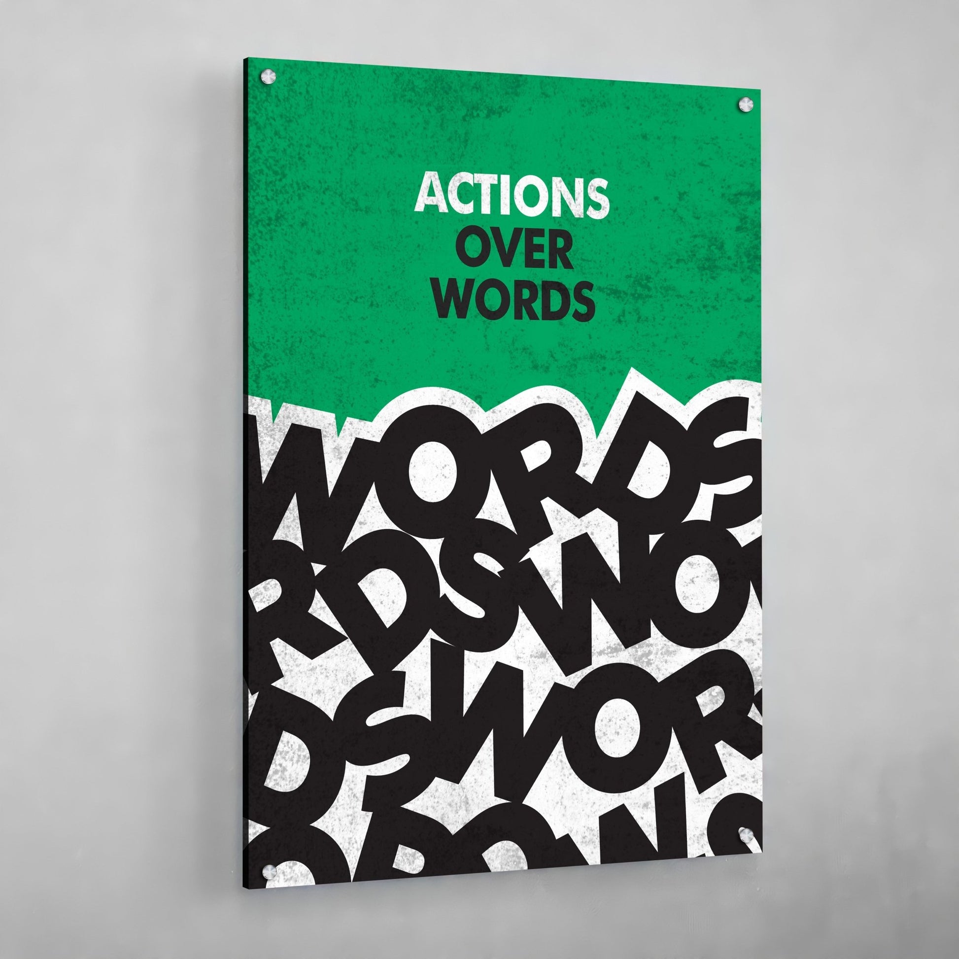 Actions Over Words Motivational Wall Art - The Trendy Art