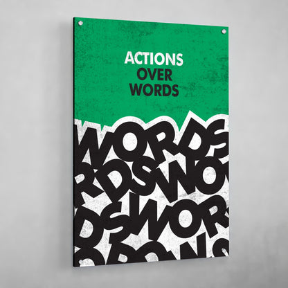Actions Over Words Motivational Wall Art - The Trendy Art