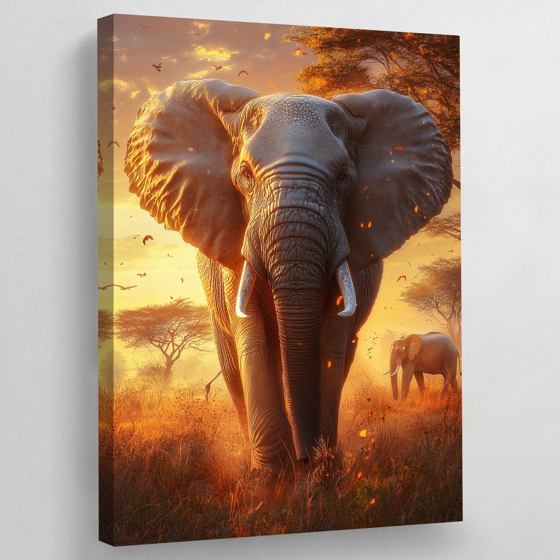 African Elephant Canvas Wall Art - The Trendy Art