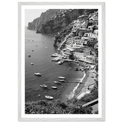 Amalfi Coast Black and White Wall Art - The Trendy Art