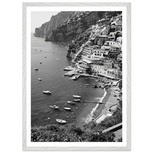 Amalfi Coast Black and White Wall Art - The Trendy Art