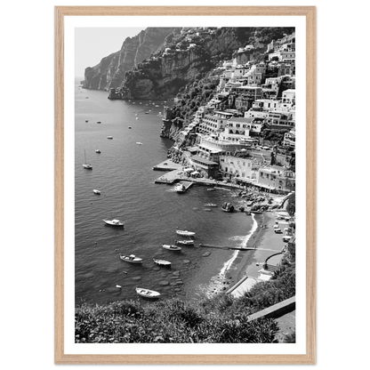 Amalfi Coast Black and White Wall Art - The Trendy Art