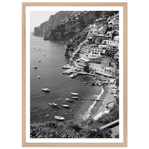 Amalfi Coast Black and White Wall Art - The Trendy Art
