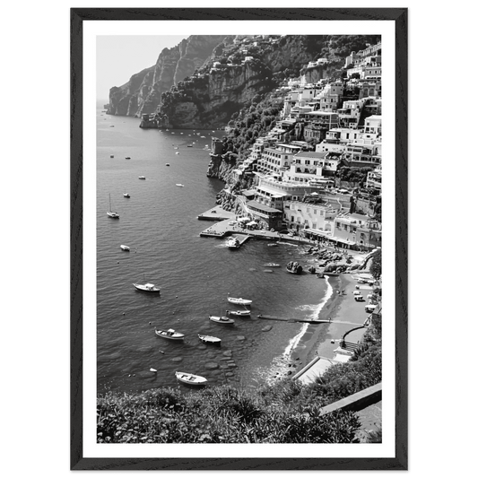 Amalfi Coast Black and White Wall Art - The Trendy Art