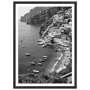 Amalfi Coast Black and White Wall Art - The Trendy Art