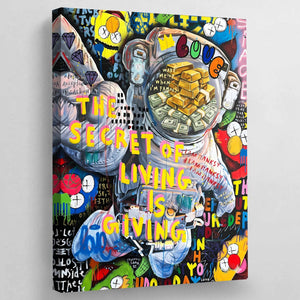 Astronaut Graffiti Canvas Wall Art - The Trendy Art