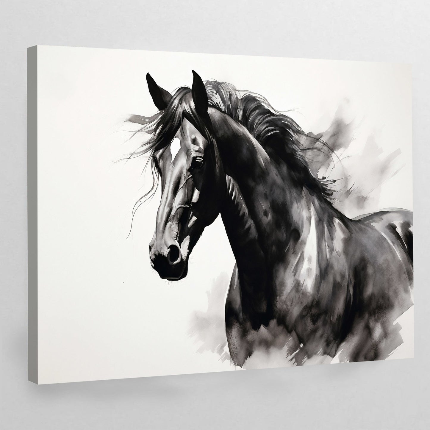 Black and White Horse Wall Art - The Trendy Art