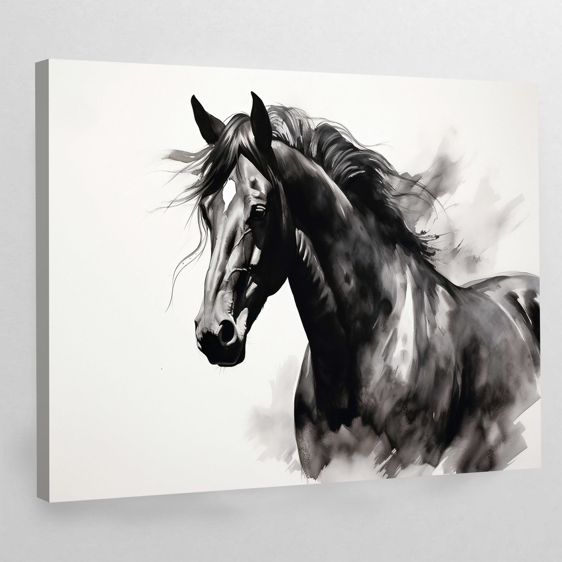 Black and White Horse Wall Art - The Trendy Art