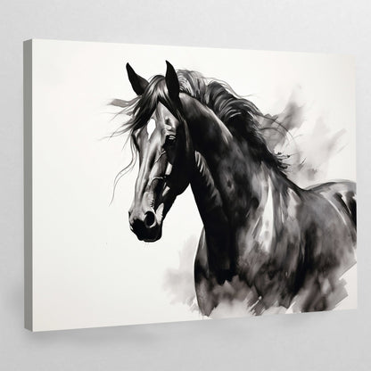 Black and White Horse Wall Art - The Trendy Art