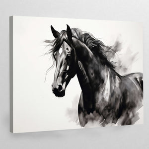 Black and White Horse Wall Art - The Trendy Art