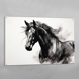 Black and White Horse Wall Art - The Trendy Art
