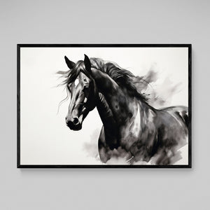 Black and White Horse Wall Art - The Trendy Art