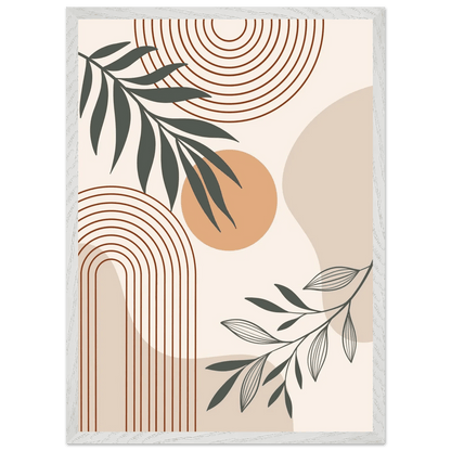 Boho Sage Botanical Sun Arch Minimalist Wall Art - The Trendy Art