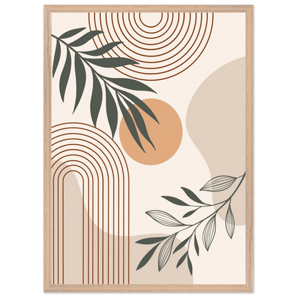Boho Sage Botanical Sun Arch Minimalist Wall Art - The Trendy Art