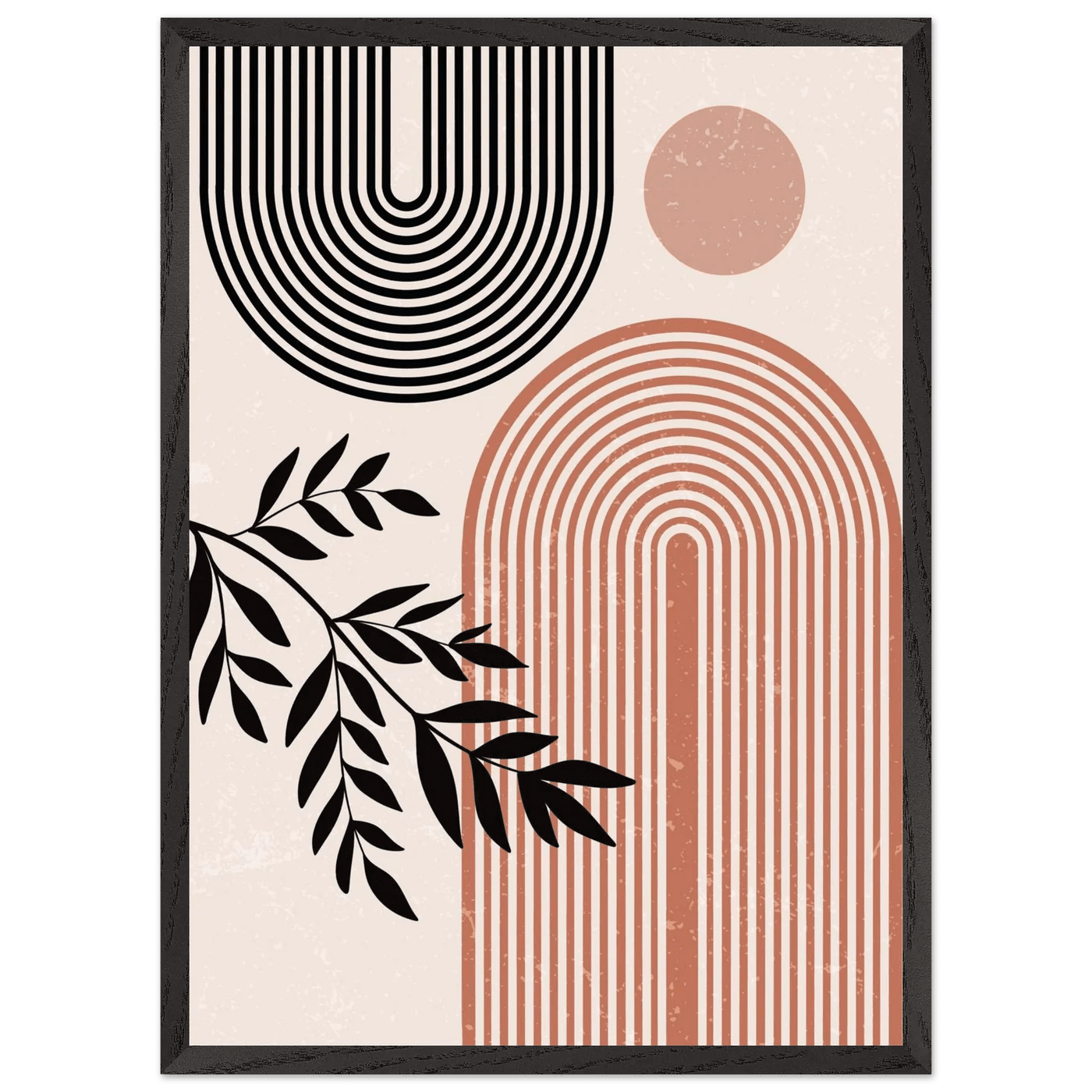 Boho Sun Arch Line Branch Minimalist Wall Art - The Trendy Art