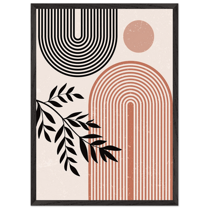 Boho Sun Arch Line Branch Minimalist Wall Art - The Trendy Art