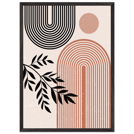 Boho Sun Arch Line Branch Minimalist Wall Art - The Trendy Art