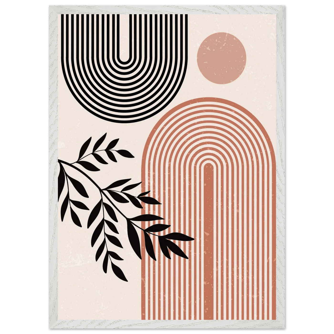 Boho Sun Arch Line Branch Minimalist Wall Art - The Trendy Art