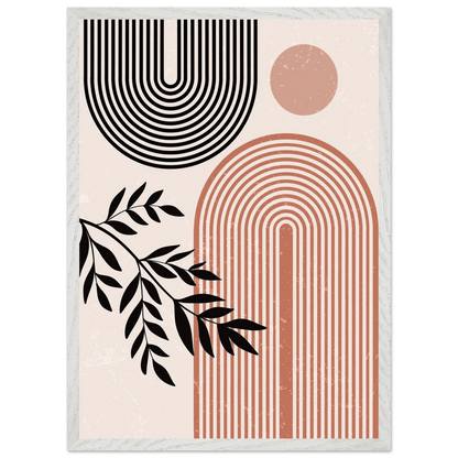 Boho Sun Arch Line Branch Minimalist Wall Art - The Trendy Art