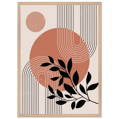 Boho Sun Circle Line Art Minimalist Wall Art - The Trendy Art
