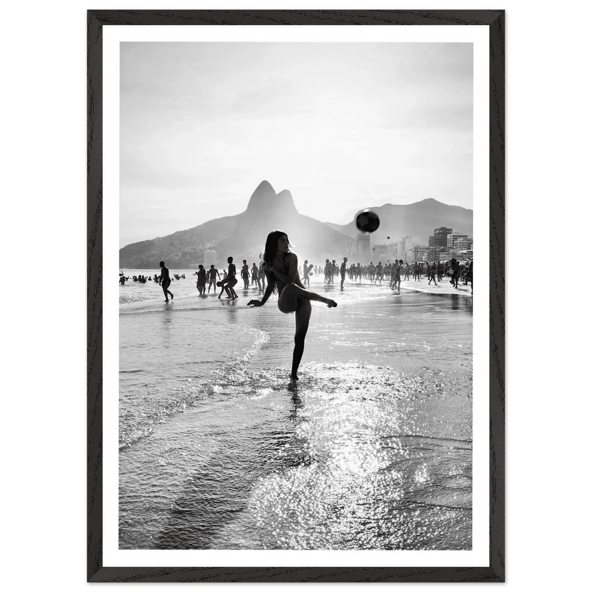 Brazil Rio Beach Black and White Wall Art - The Trendy Art