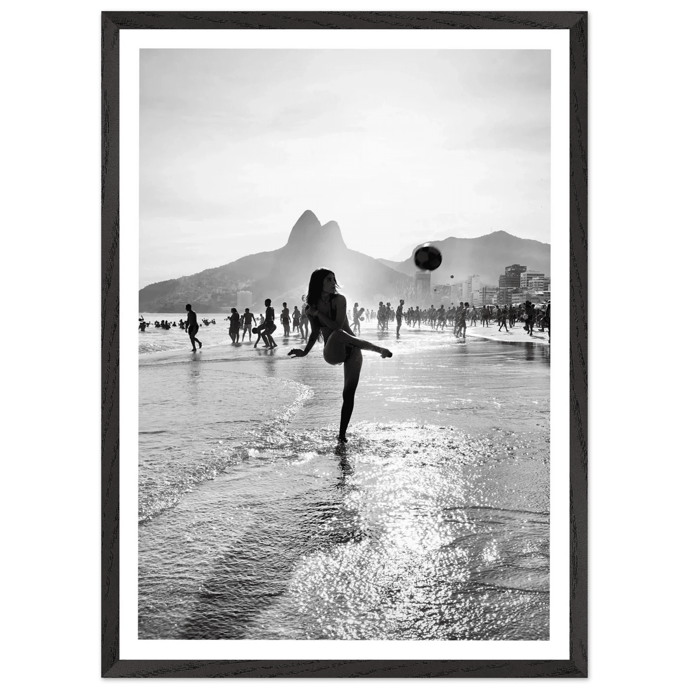 Brazil Rio Beach Black and White Wall Art - The Trendy Art