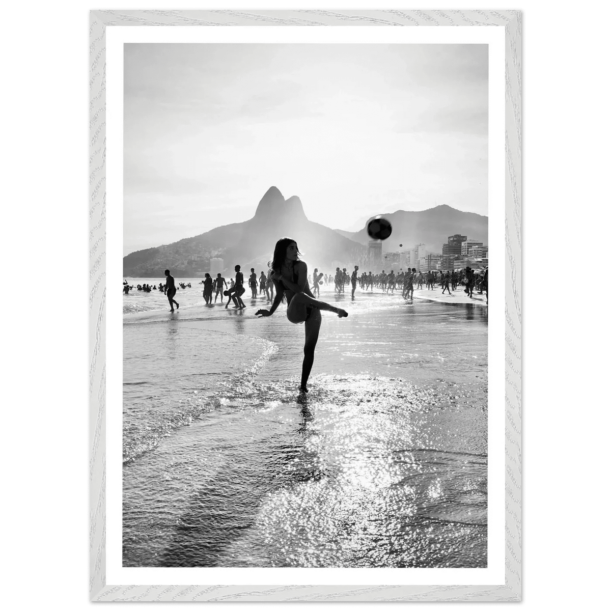 Brazil Rio Beach Black and White Wall Art - The Trendy Art