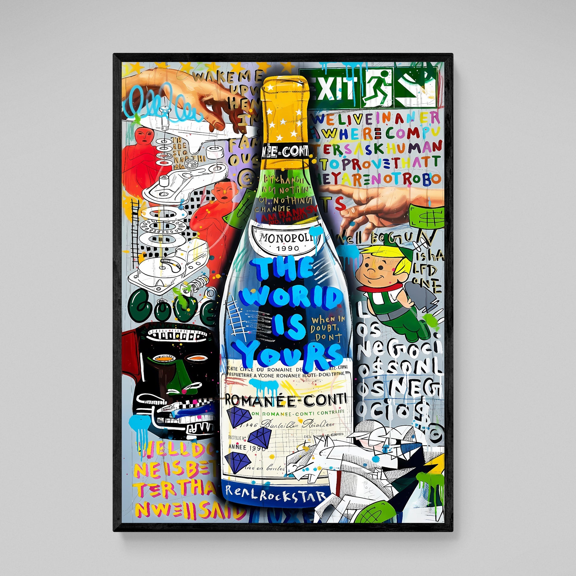 Champagne Graffiti Canvas Wall Art - The Trendy Art