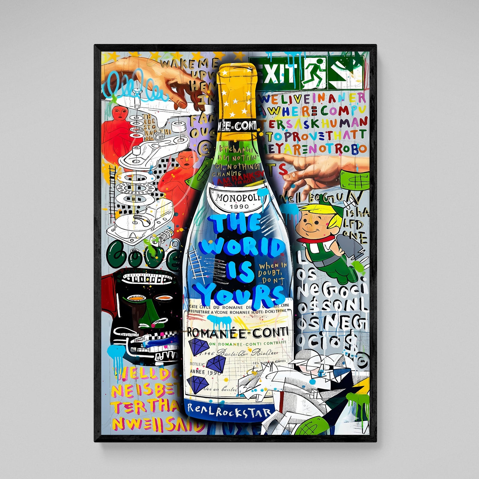 Champagne Graffiti Canvas Wall Art - The Trendy Art