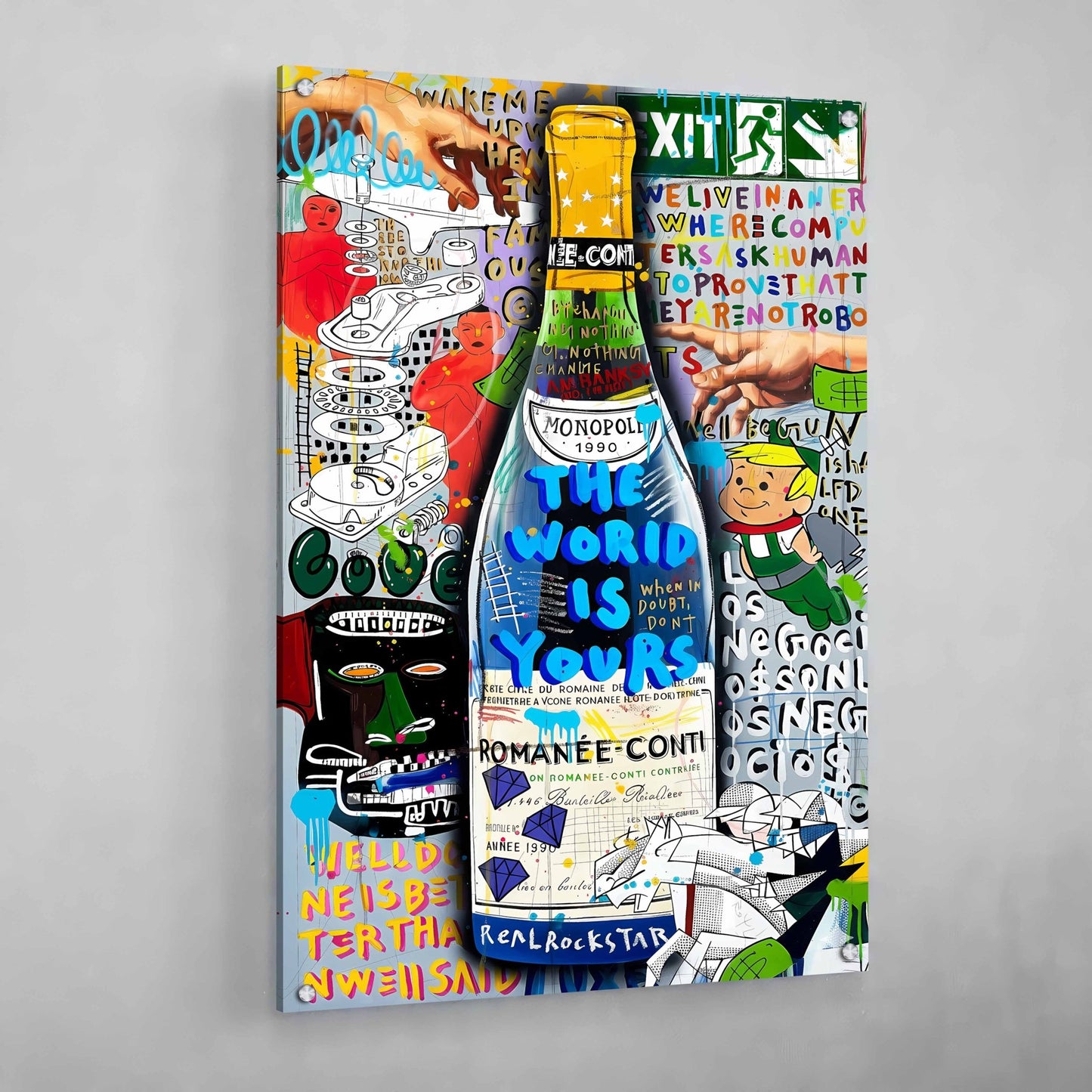 Champagne Graffiti Canvas Wall Art - The Trendy Art