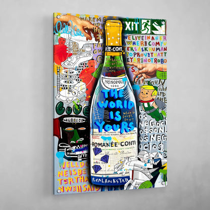 Champagne Graffiti Canvas Wall Art - The Trendy Art