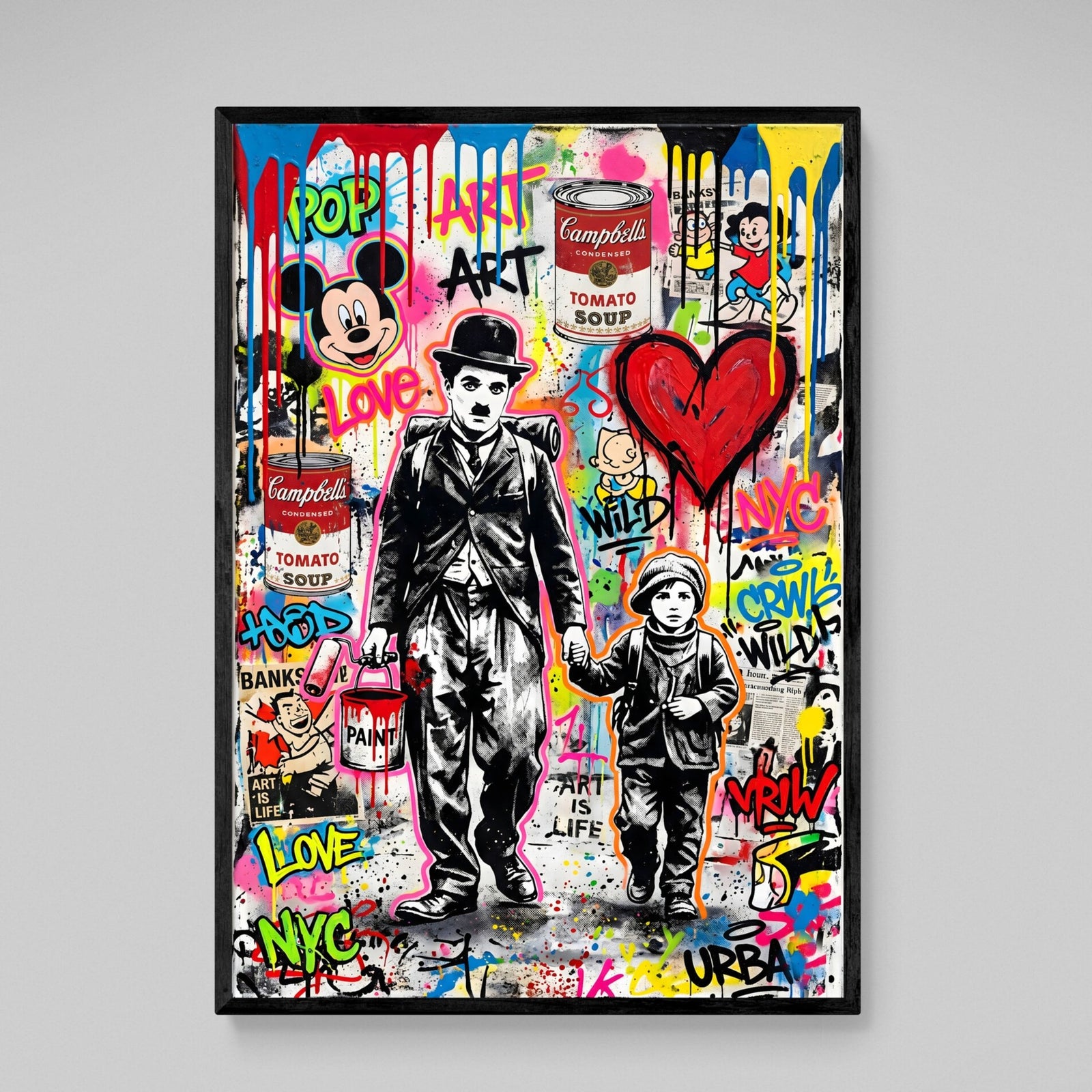 Charlie Chaplin Pop Culture Canvas - The Trendy Art