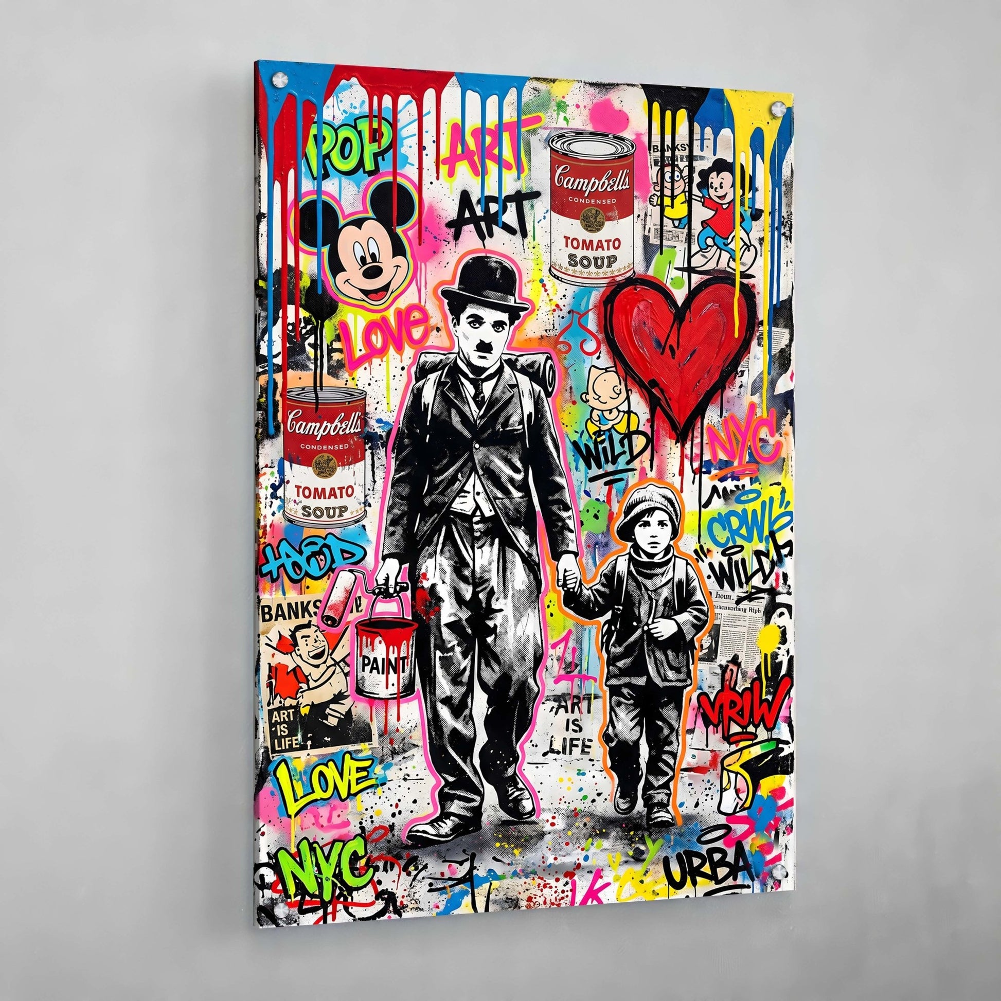 Charlie Chaplin Pop Culture Canvas - The Trendy Art